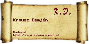 Krausz Demjén névjegykártya